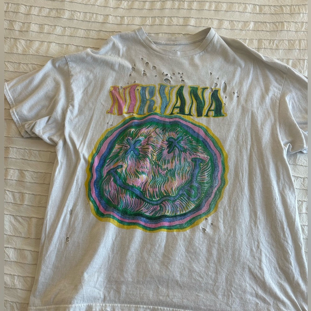 White nirvana T-shirt from urban outfitters